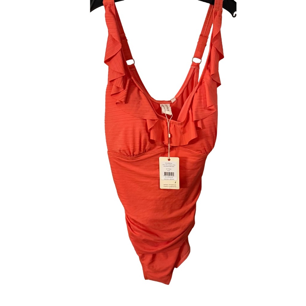 Artesands Women’s Aria Manet One Piece Swimsuit In Coral Size 12 Nwt